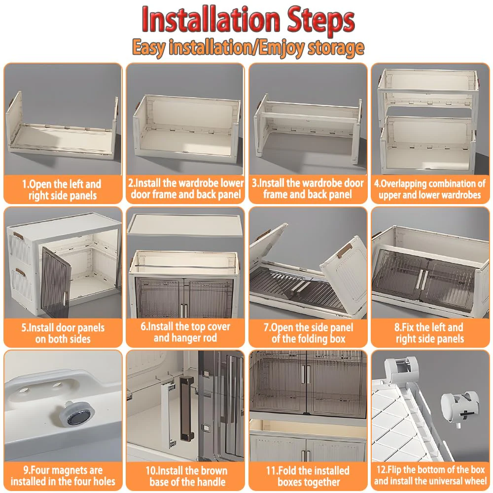 Mechdel 2-Door Plastic Storage Bin Wardrobe - Image 7