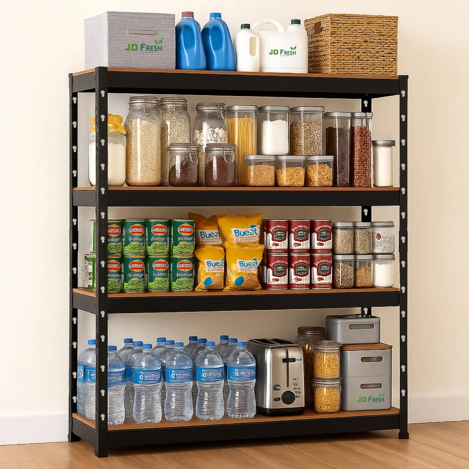 MECHDEL 5-Tier Extra Large Metal Shelf Rack/Adjustable Boltless Shelving Unit/Heavy Duty Display Rack - Image 10