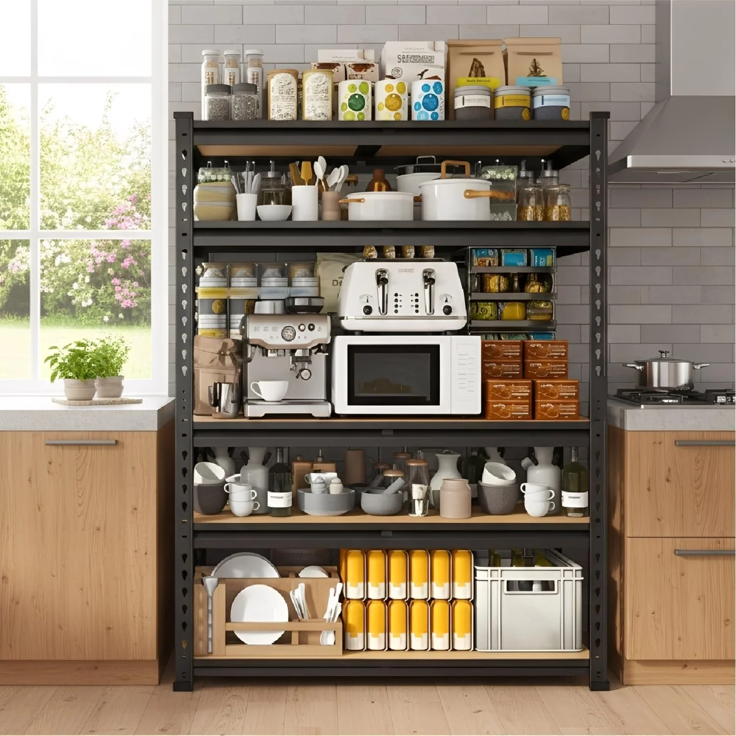 MECHDEL 5-Tier Extra Large Metal Shelf Rack/Adjustable Boltless Shelving Unit/Heavy Duty Display Rack - Image 9