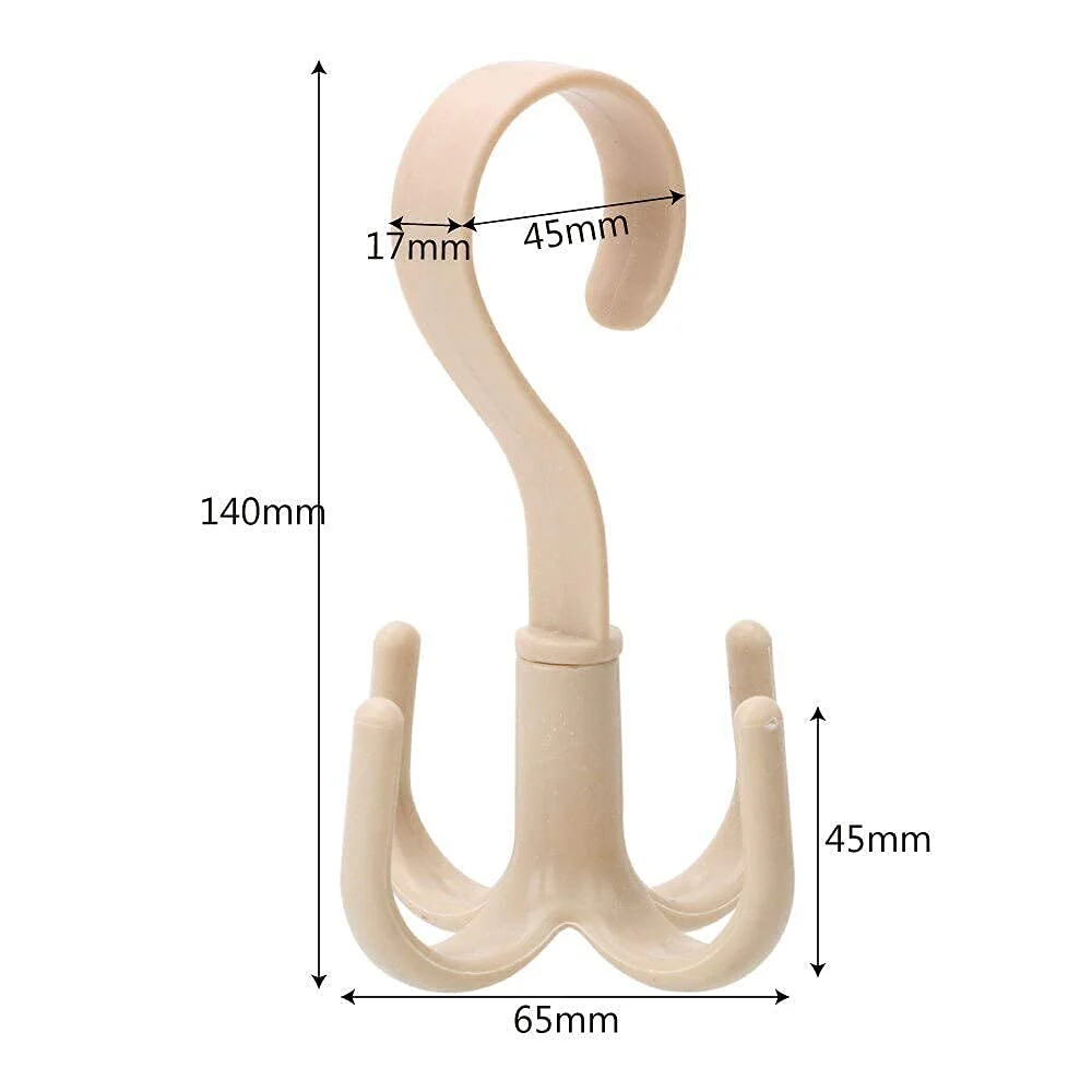 Mechdel 360 Degree Rotating Tie and Belt Hanger Scarf Tie Rack Holder Hook for Closet Organizer (Random Colors) (Pack of 3) - Image 7