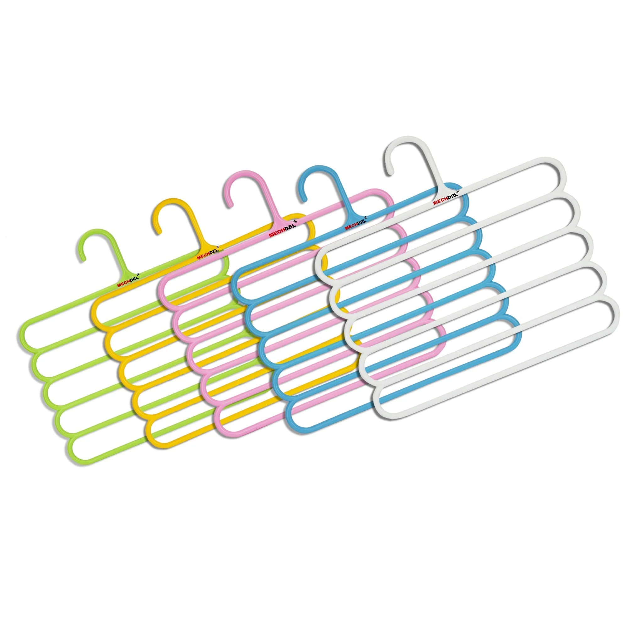 Mechdel 5 Layer Pants Clothes Hanger Wardrobe Storage Organiser Rack, 32l x 1b x 33h cm (Assorted Colour) (3) - Image 9