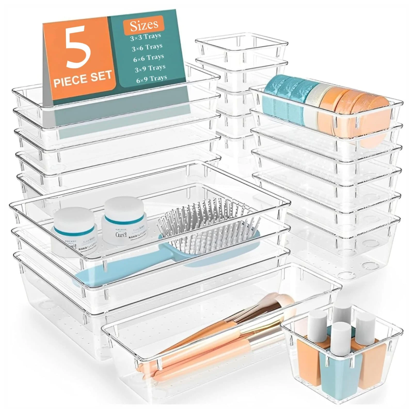 MECHDEL Drawer Organizer Set/Bathroom and Dressing Table Trays Organiser - Image 17