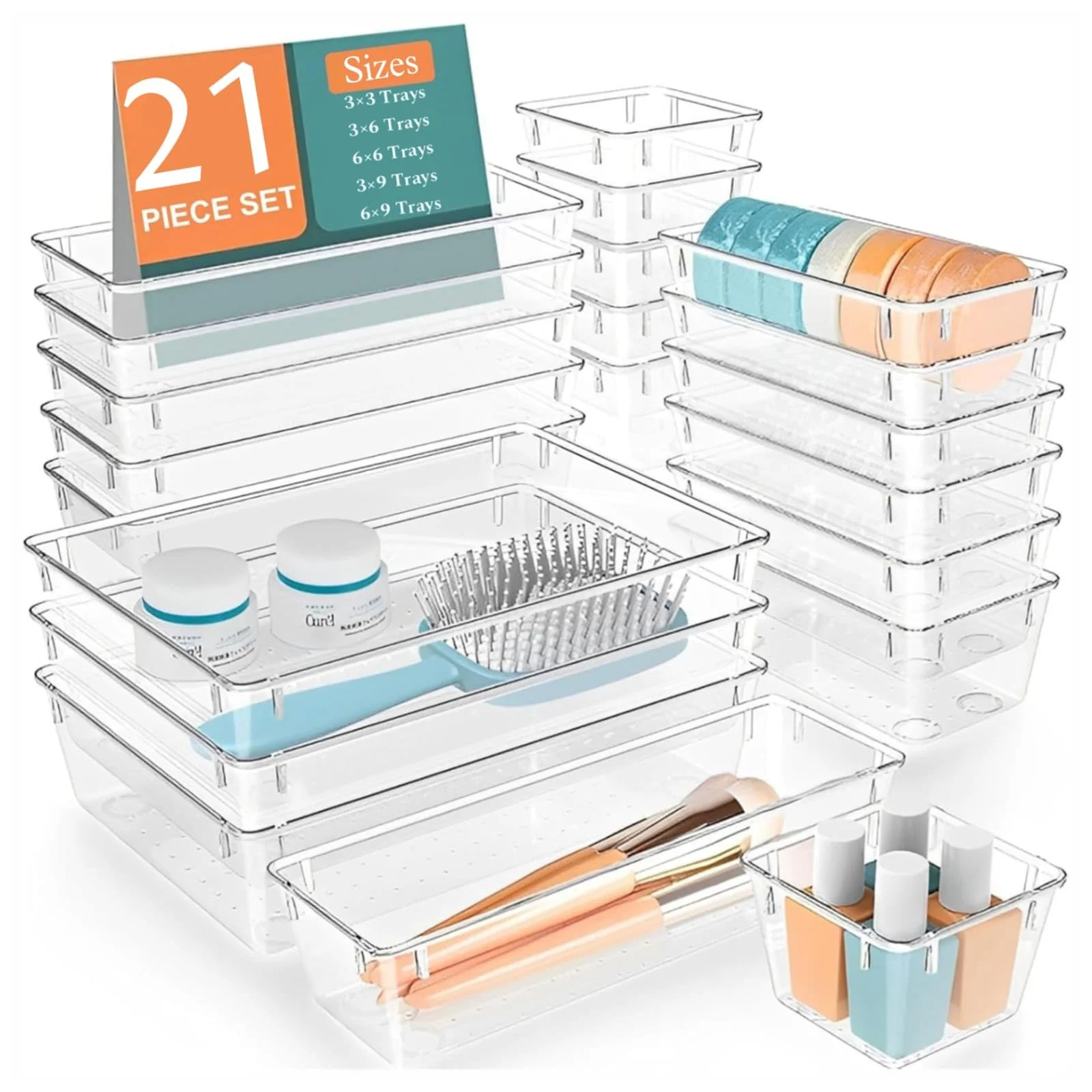 MECHDEL Drawer Organizer Set/Bathroom and Dressing Table Trays Organiser - Image 22