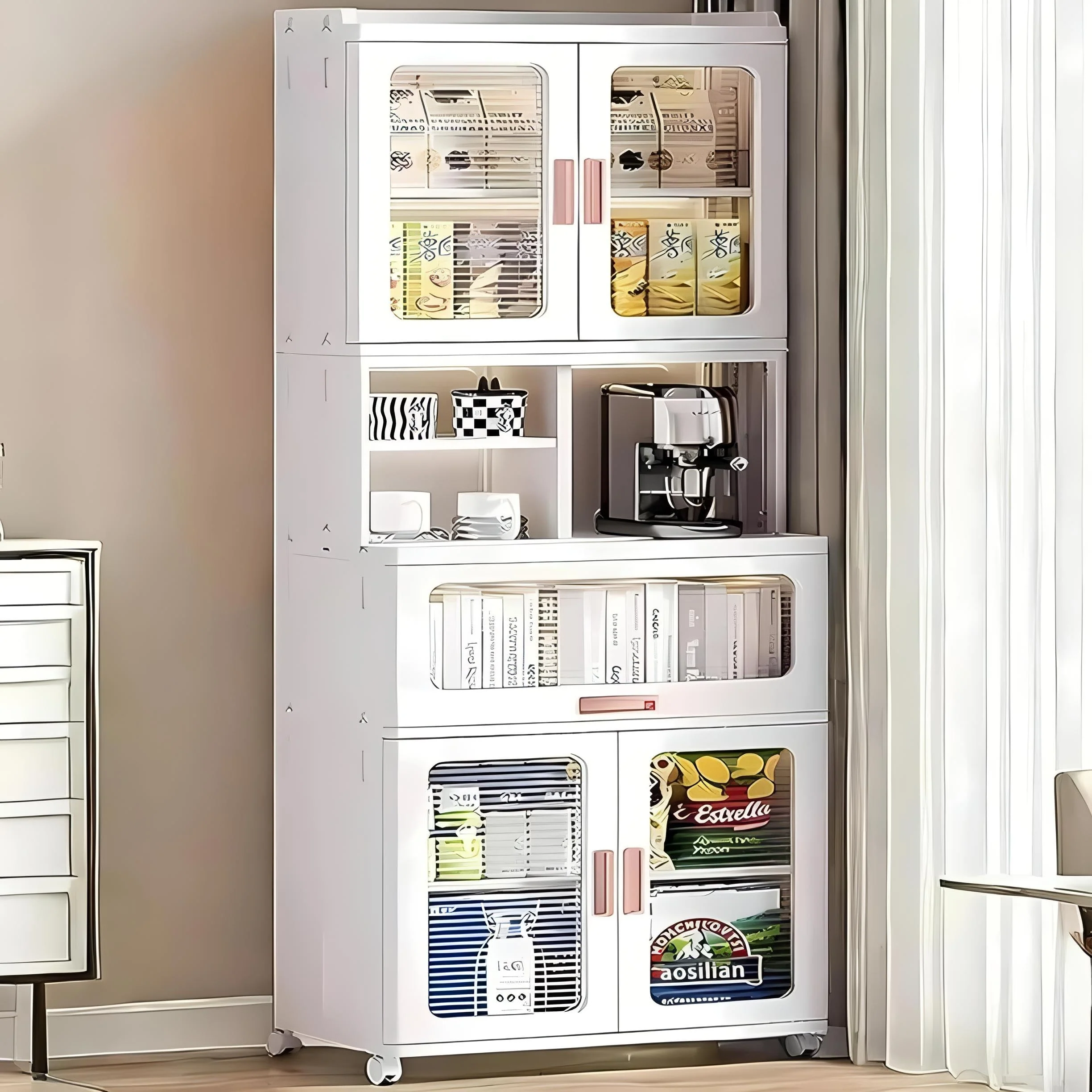 Mechdel Foldable Plastic Cupboard Rack for Clothes Storage - 1 Door Transparent Wardrobe (1PCS, 45 x 38 x 34 Cm) - Image 12
