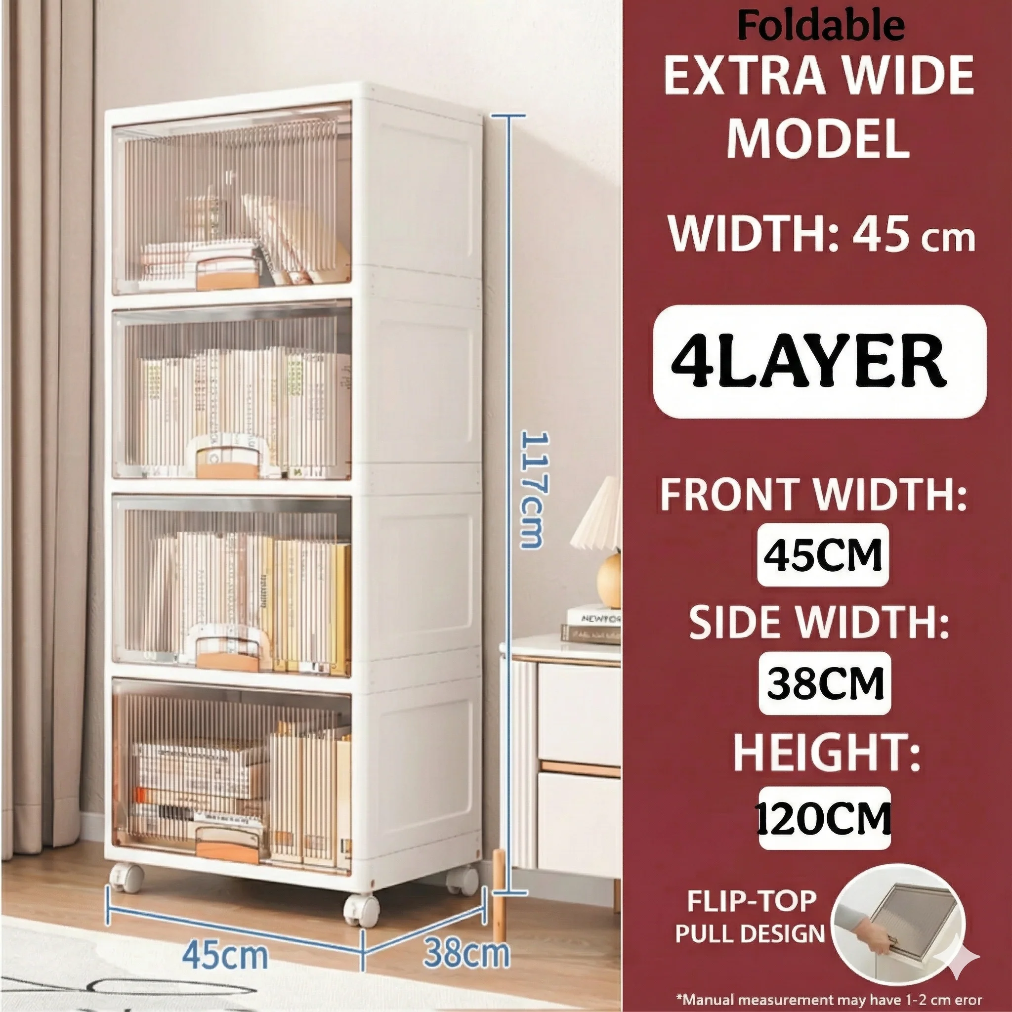 Mechdel Foldable Plastic Cupboard Rack WITH WHEELS - Image 12