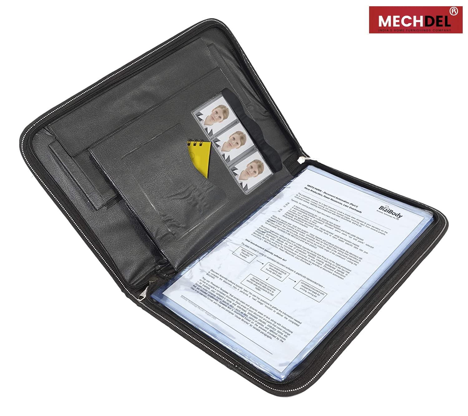 Mechdel PU Leather Multipurpose 24 File Sleeve to Store A4 Professional Files and Folders, Certificate, Legal Size Documents Holder and for Men and Women (Grey) - Image 7