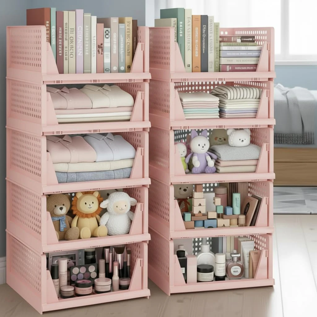 MECHDEL | Wardrobe Organizer For Clothes | Cupboard Organizer | Plastic Stackable Closet Organizer - Image 12