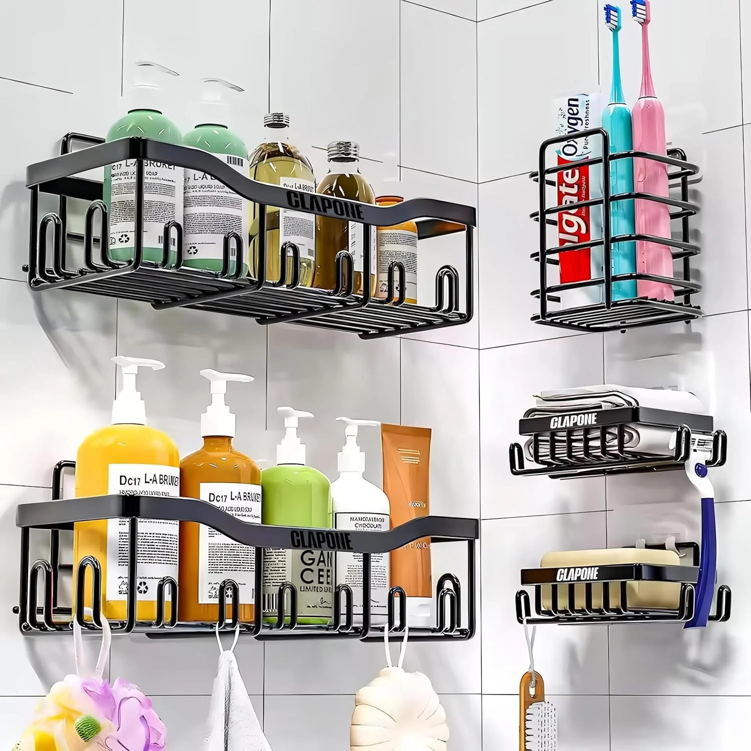 Stainless Steel Bath Organizers With Large Capacity Organizer Combo Racks and Shelves for Wall Stand for Bathroom - Image 10