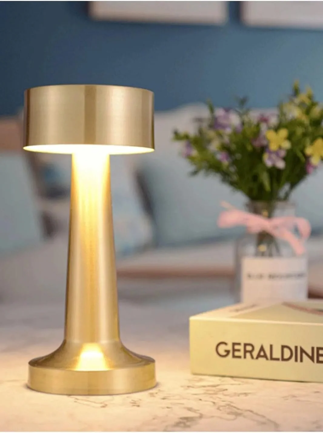 MECHDEL Table Lamp for Bedroom and Living Room, 3 Colour Touch Control, Stepless Dimming, 2000 mAh Battery (Gold LAMP, 1PCS) - Image 4