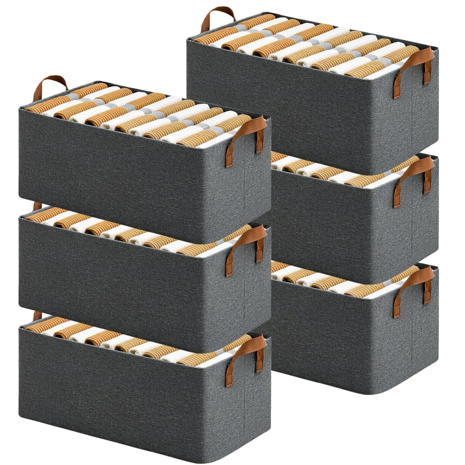MECHDEL Wardrobe Organizer for Clothes with Metal Frame Rectangle Storage, Clothes Organiser for Wardrobe Shelf, Jeans, Pants, T Shirt Organizer for Cupboard Racks (FOLDABLE-WIRE DOB, 6PCS) - Image 15